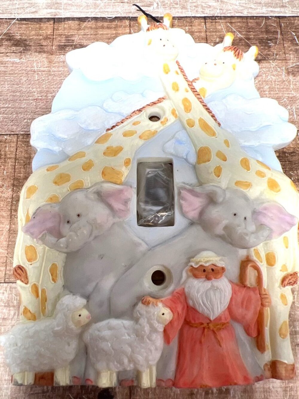 Russ Berrie Noah's Ark Ceramic Light Switch Cover Wall Plate Nursery Decor 5.5" - Picture 2 of 4